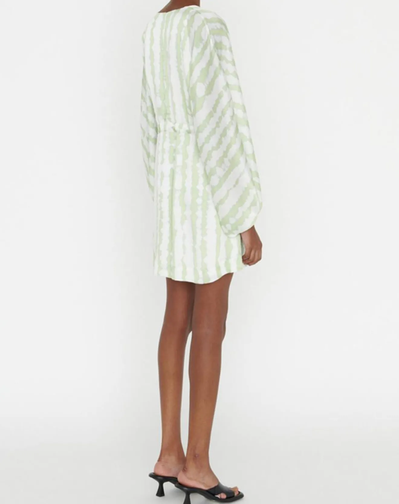 Sale Zapa Robe Rokhya imprimée vert päle