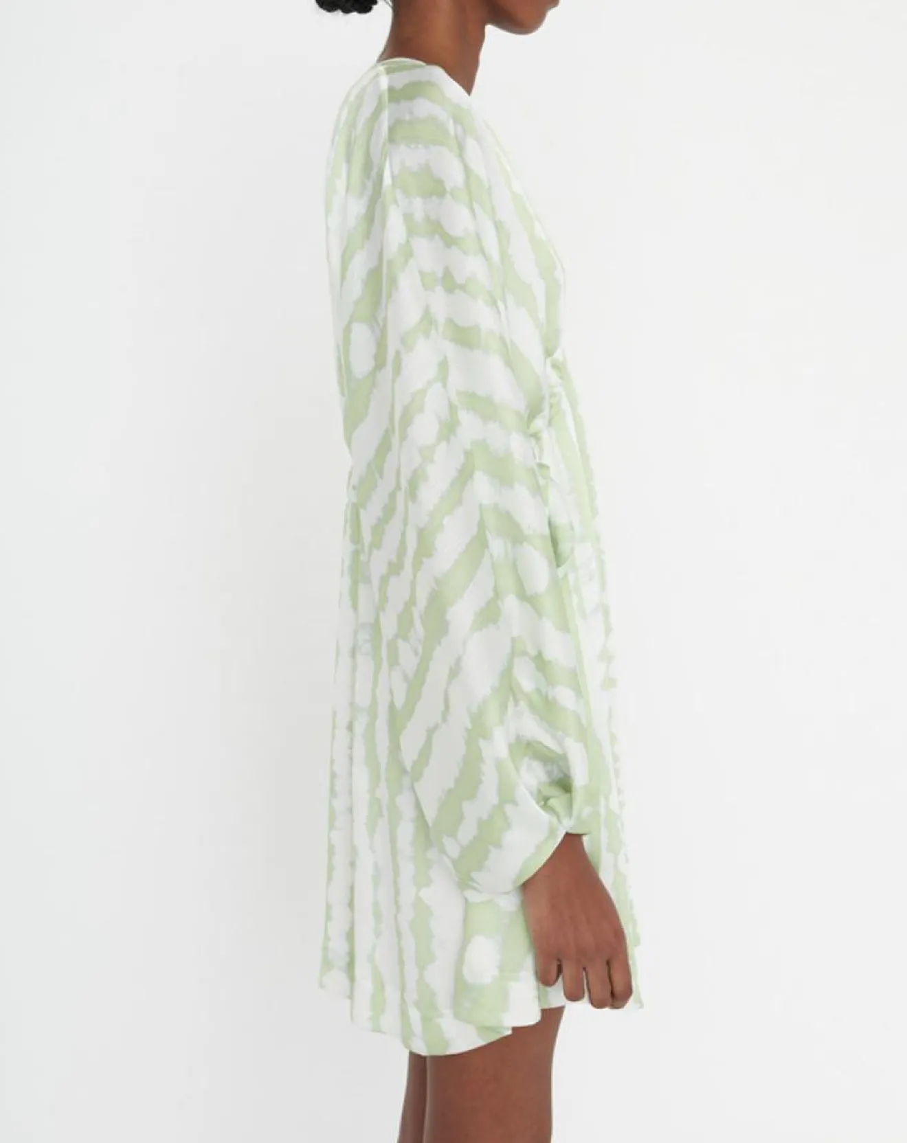 Sale Zapa Robe Rokhya imprimée vert päle