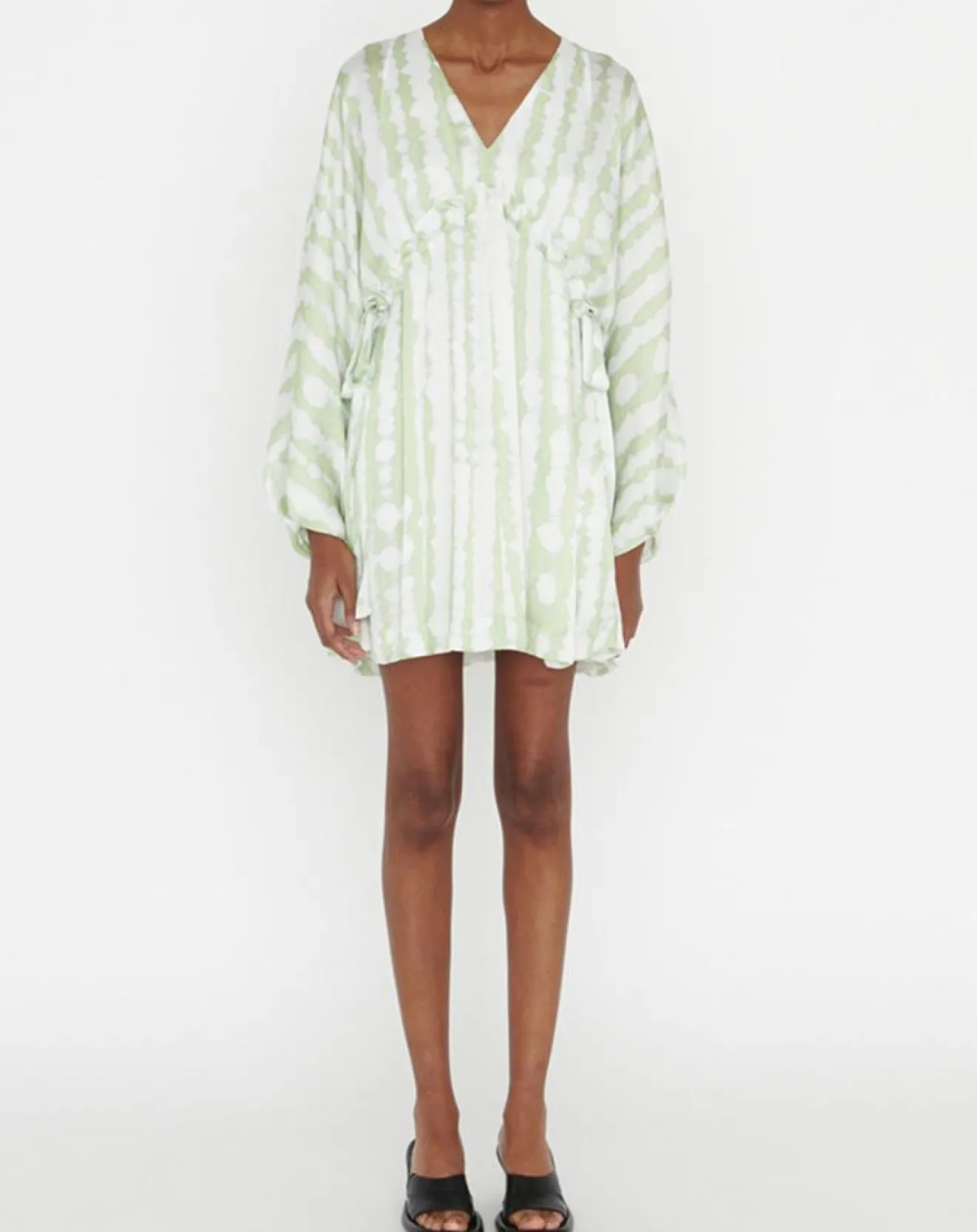 Sale Zapa Robe Rokhya imprimée vert päle