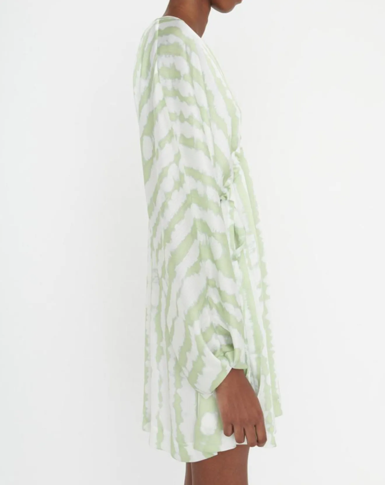 Sale Zapa Robe Rokhya imprimée vert päle