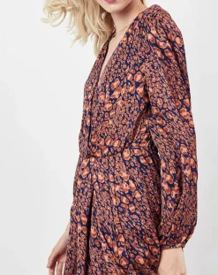 Femme See u Soon Robe Rose imprimée brique/bleu marine