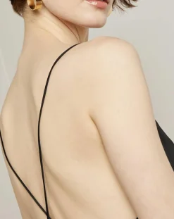 Femme See u Soon Robe satinée Jade noire