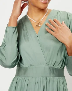 See u Soon Robe satinée Naomie verte