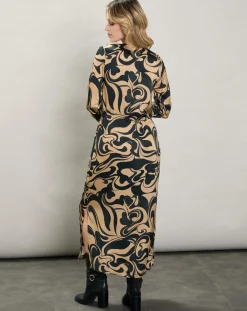 Clearance Hartford Robe satinée Rosal beige/marine