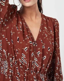 Femme See u Soon Robe Sauge imprimée marron