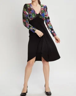 Outlet Manoush Robe Shiny Patch noir/multicolore