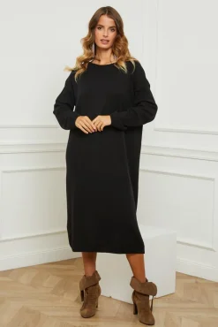 Sale Fleur de cachemire Robe Victoire Noire