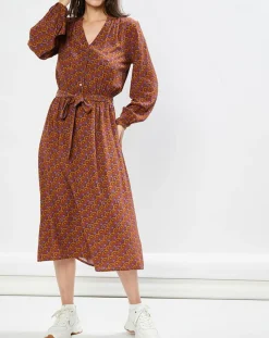 Femme La Petite Etoile Robe Yazzi imprimée marron