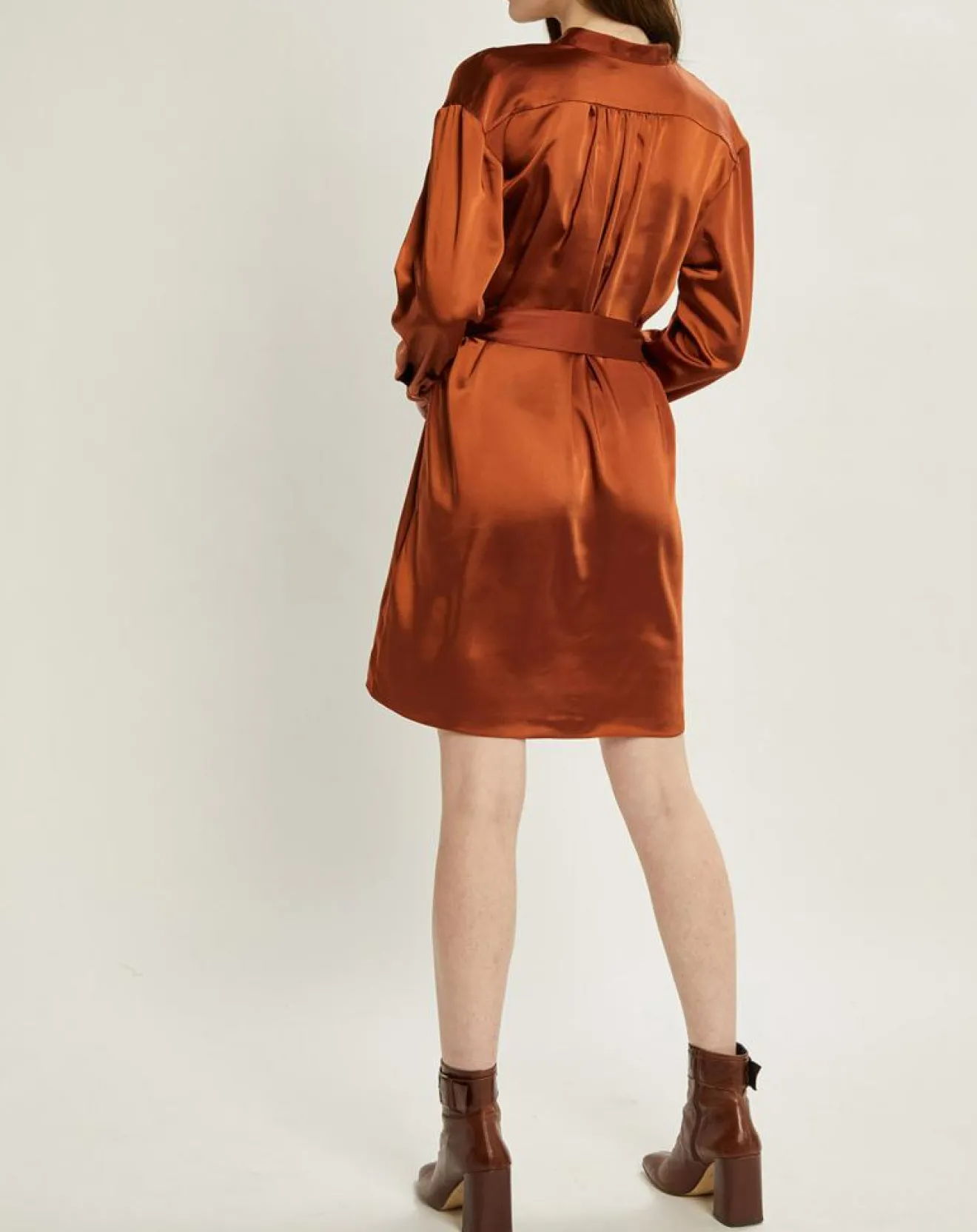 Cyrillus Robe-chemise en Satin rouille