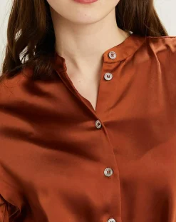 Cyrillus Robe-chemise en Satin rouille