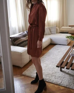 Cyrillus Robe-chemise en Satin rouille