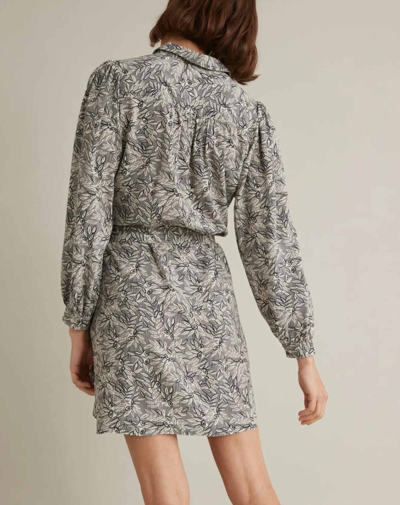 Online Cyrillus Robe-chemise imprimée Graphic Leaves bleue