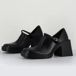 Clearance Justine Clenquet Sabots en Cuir Kim noirs - Talon 8 cm