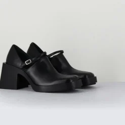 Clearance Justine Clenquet Sabots en Cuir Kim noirs - Talon 8 cm