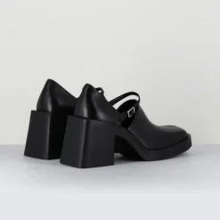 Clearance Justine Clenquet Sabots en Cuir Kim noirs - Talon 8 cm