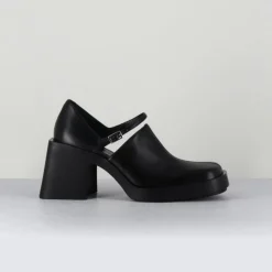 Clearance Justine Clenquet Sabots en Cuir Kim noirs - Talon 8 cm