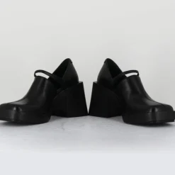 Clearance Justine Clenquet Sabots en Cuir Kim noirs - Talon 8 cm