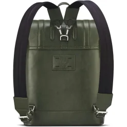 Maison Faret Sac à dos en Toile enduite & Cuir Ferret vert/multicolore - 40x29x13 cm