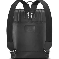 Femme Maison Faret Sac à dos en Toile enduite & Cuir Ferret noir/blanc - 40x29x13 cm