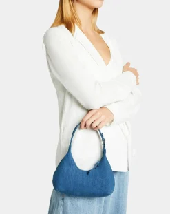 Best By Far Sac à main Baby Amber bleu jean - 22x25x5 cm