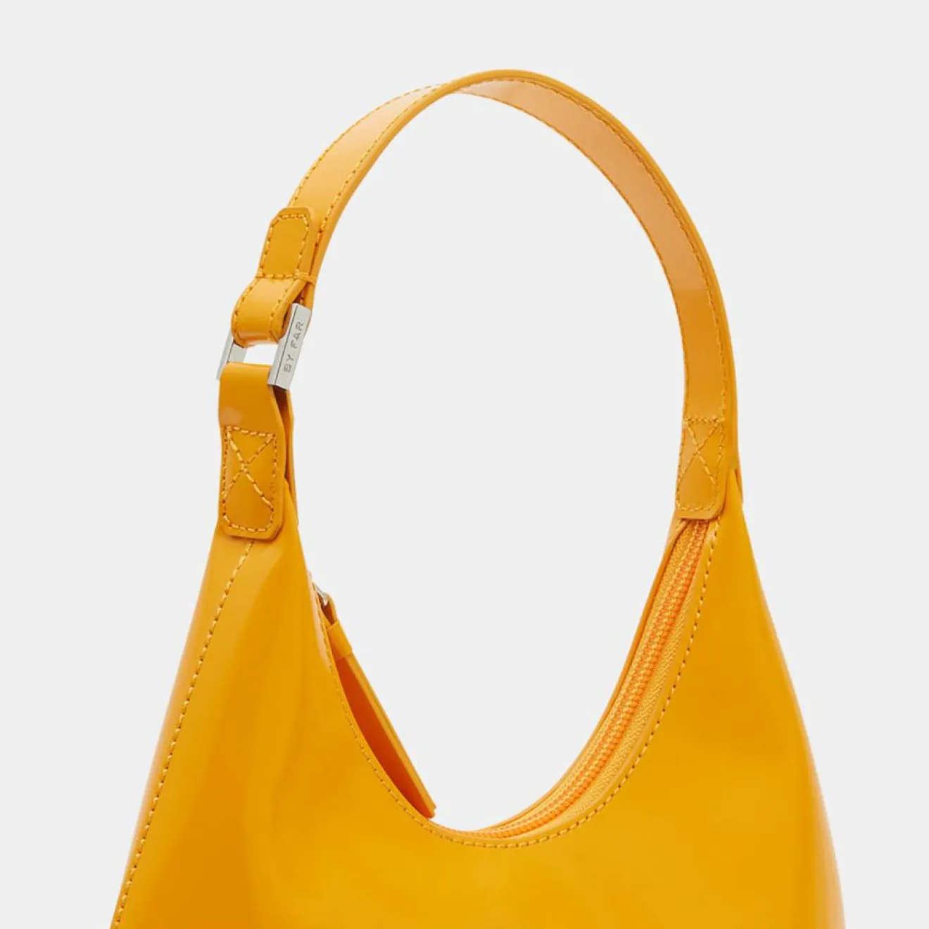 Femme By Far Sac à main en Cuir Baby Amber Semi Pate orange - 16x22x6 cm