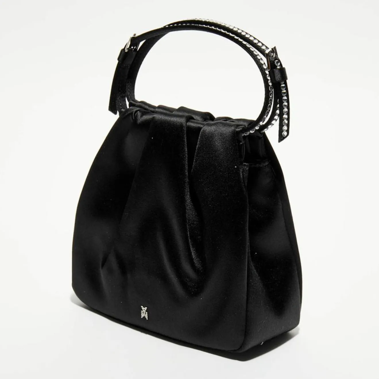 Femme Amina Muaddi Sac à main en Soie cristal Vittoria noir - 16.5x16x7 cm