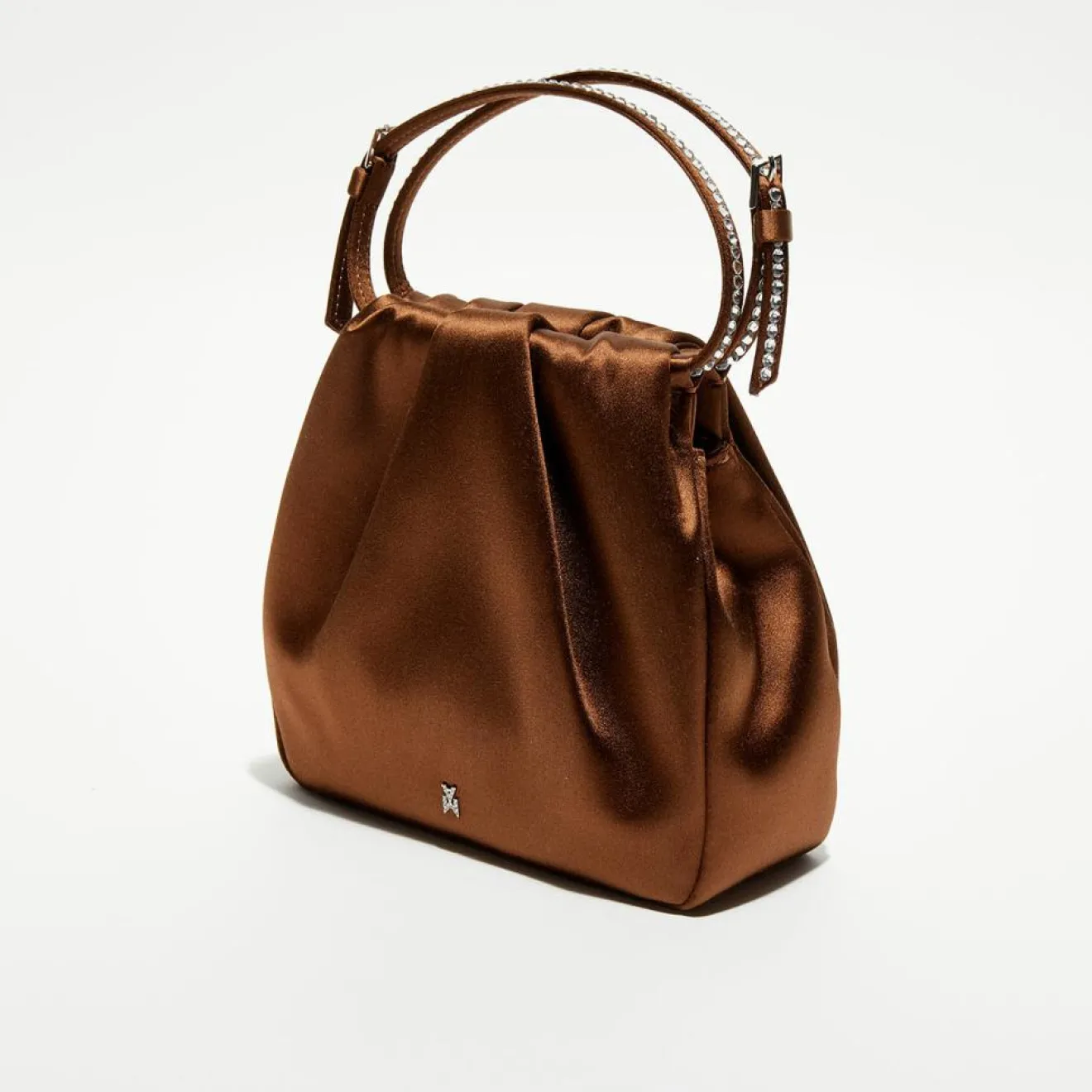 Femme Amina Muaddi Sac à main en Soie cristal Vittoria moka - 16.5x16x7 cm