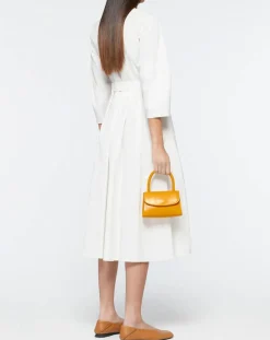 Femme By Far Sac à main mini en Cuir Semi Patent Léa orange - 10,5x16,5x7 cm