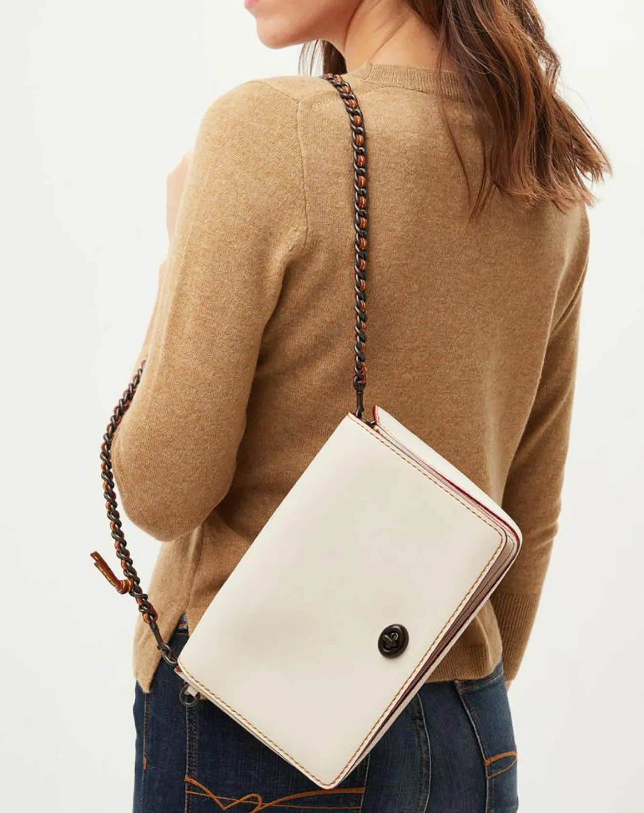 Femme Coach Sac bandoulière en Cuir Dinky 24 craie - 17x7x24 cm