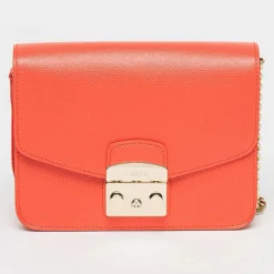 Femme Furla Sac bandoulière en Cuir Metropolis S rouge 21x16x8 cm