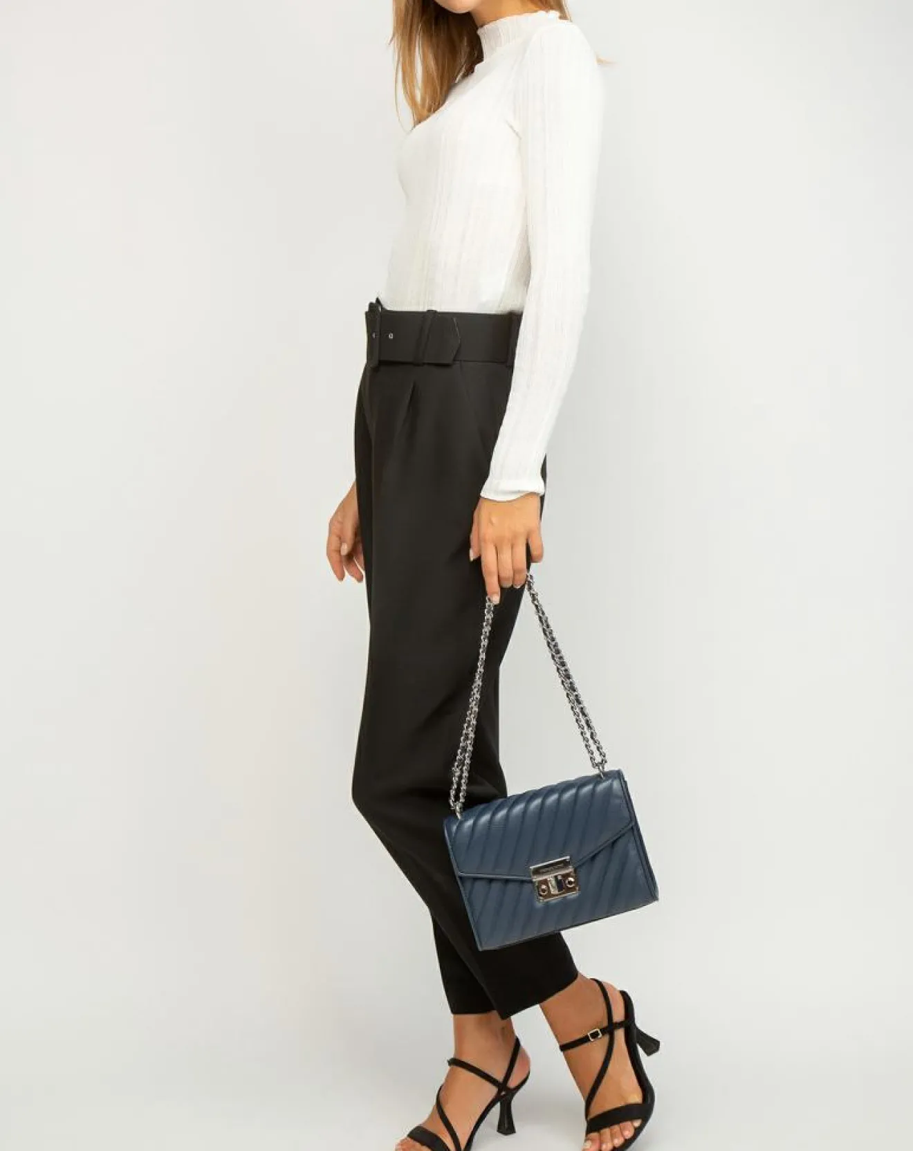 Hot Michael Kors Sac bandoulière en Cuir Rose bleu marine - 23x18x5 cm