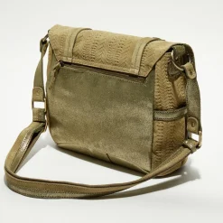 Femme Mila Louise Sac besace en Cuir Alou Dv vert kaki - 35x23x13 cm