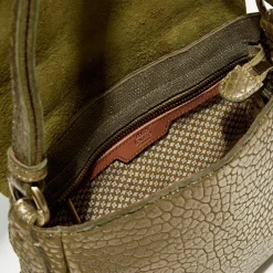 Femme Mila Louise Sac besace en Cuir Bess J vert kaki - 25x20x7 cm