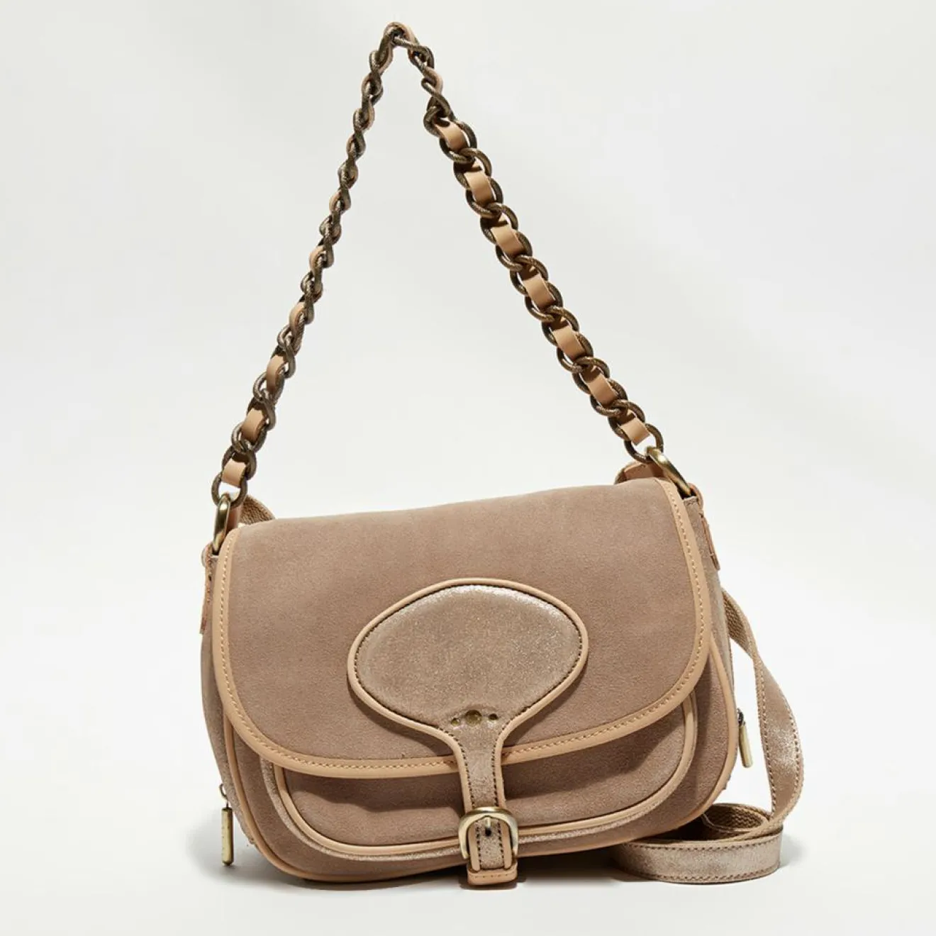 Clearance Mila Louise Sac besace en Cuir Rocia V rose - 23x20x7 cm