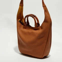 Sale Chloé Sac cabas en Cuir Woody caramel - 45x33x13 cm