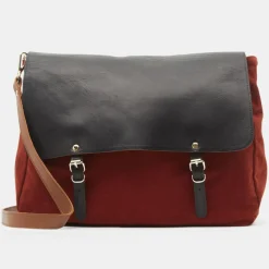 Clearance Craie Sac cartable réversible en Velours côtelé Maxi Maths marron 24x35x9 cm