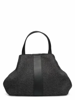 Online Maison Faret Sac en Feutre Pin Gris - 20,5x26,5x15,5 cm