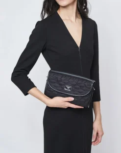 Femme Mauboussin Sac en Toile brodée Je t'Attends Je t'Aime nº1 noir - 14x25x7 cm