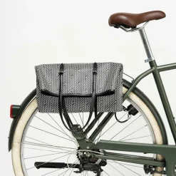 Femme Maison Faret Sac en Toile enduite & Cuir Faret noir/blanc - 38x36x8.5 cm