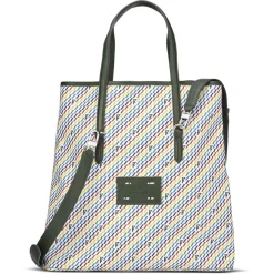 Sale Maison Faret Sac en Toile enduite & Cuir Faret vert/multicolore - 38x36x8.5 cm