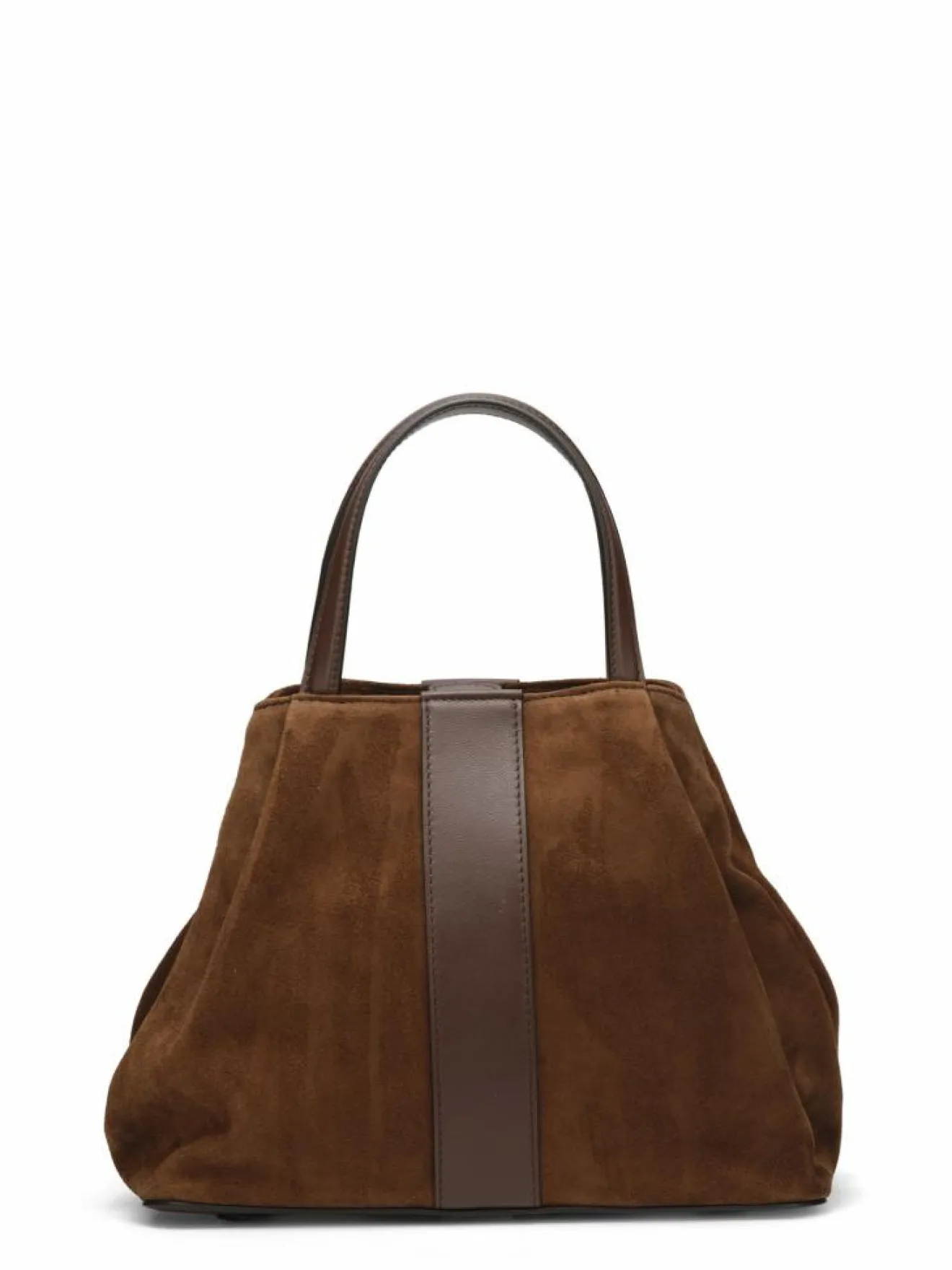 Femme Maison Faret Sac en Velours de Cuir Pin Marron - 20,5x26,5x15,5 cm