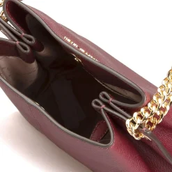 Femme Michael Kors Sac seau en Cuir Teagen bordeaux - 17x12x9 cm