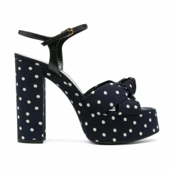 Femme Saint Laurent Sandales à pois Bianca bleues