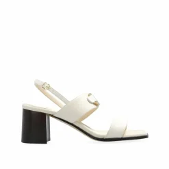 Femme Salvatore Ferragamo Sandales en cuir Lou crème