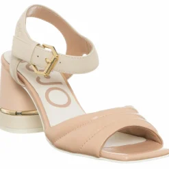 Femme Liu-Jo Sandales en Cuir Menton beige/rose -Talon 6 cm
