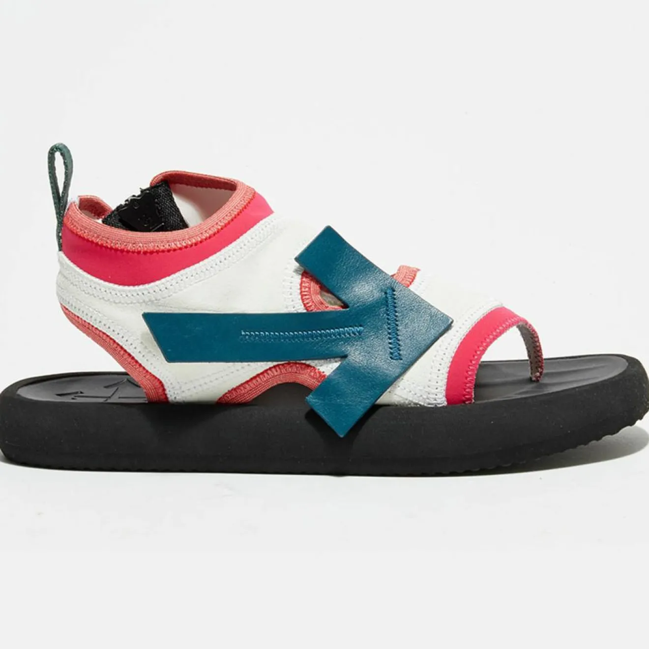 Discount Off White Sandales en Velours de Cuir Surf blanc/rose
