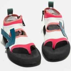 Discount Off White Sandales en Velours de Cuir Surf blanc/rose