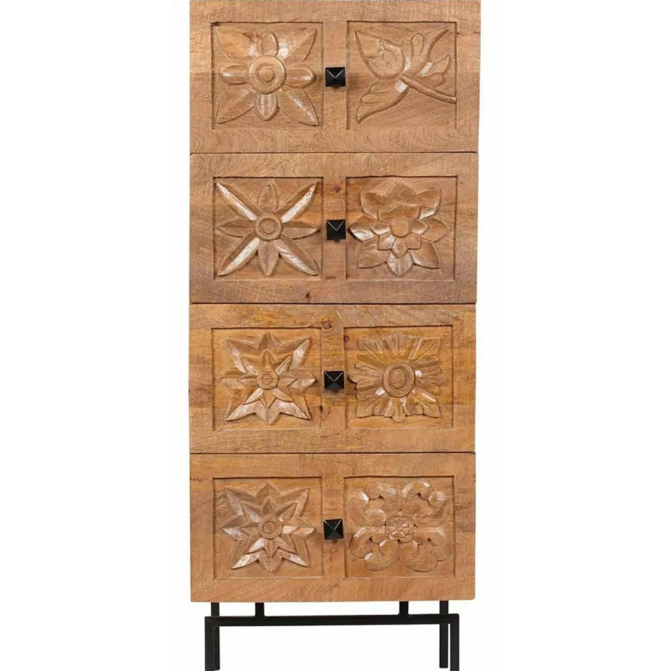 Sale Bois & Chiffons Semainier 4 tiroirs manguier sculture naturel - 45x40x115 cm