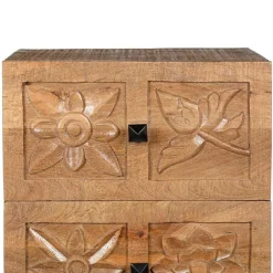 Sale Bois & Chiffons Semainier 4 tiroirs manguier sculture naturel - 45x40x115 cm