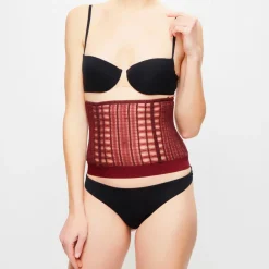 Femme La Perla Serre-taille à bretelles Tulle Soutache bordeaux